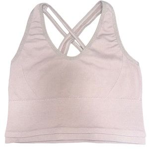 Pink longline sports bra